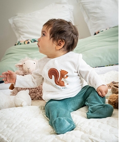 GEMO Pyjama 2 pièces en velours avec motif écureuil bébé Beige