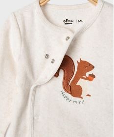 pyjama 2 pieces en velours avec motif ecureuil bebe beigeI873901_3