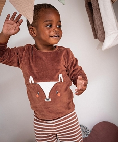 GEMO Pyjama en velours 2 pièces à motif renard bébé garçon marron standard