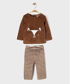 pyjama en velours 2 pieces a motif renard bebe garcon marron standardI874101_2