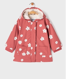 GEMO Manteau imperméable doublé à capuche bébé fille Rose