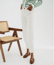 GEMO Jean mom taille haute en denim 100% coton femme Beige