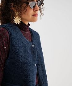 veste sans manches en maille sherpa femme bleu vestesI876301_2