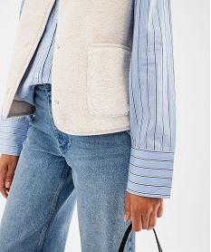 veste sans manches en maille sherpa femme beige vestesI876501_3