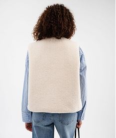 veste sans manches en maille sherpa femme beige vestesI876501_4