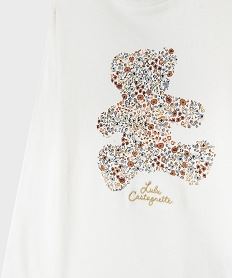 tee-shirt manches longues en coton imprime fille - lulucastagnette blanc tee-shirtsI877701_3