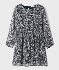 GEMO Robe en voile à manches longues fille Bleu