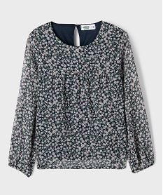 blouse en voile a manches longues fille navyI878701_4