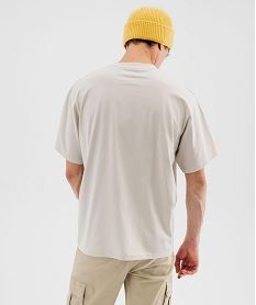 tee-shirt manches courtes oversize a motif urbain homme beige tee-shirtsI879501_3