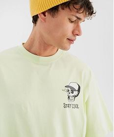tee-shirt manches courtes oversize a motif urbain homme vert standard tee-shirtsI879701_2