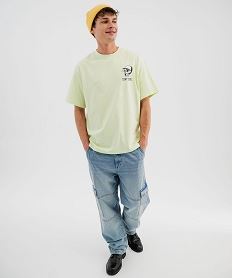 tee-shirt manches courtes oversize a motif urbain homme vert standard tee-shirtsI879701_4