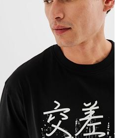 tee-shirt manches courtes oversize a motif urbain homme noir vif tee-shirtsI879901_2