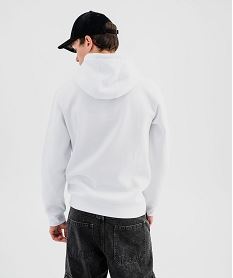 sweat a capuche en molleton imprime homme blanc standard sweatsI880901_3