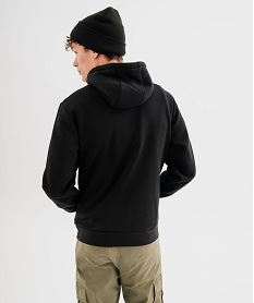 sweat a capuche en molleton imprime homme noir standard sweatsI881101_3