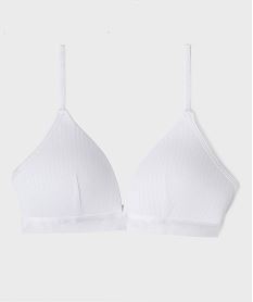 GEMO Soutien-gorge triangle à bonnets moussés sans armatures fille blanc standard