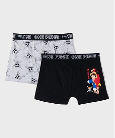 GEMO Boxers en coton stretch motif manga garçon (lot de 2) - One Piece Noir