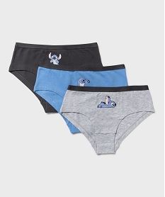 GEMO Shorty en coton stretch imprimé fille - Stitch (lot de 3) Multicolore