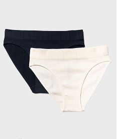 GEMO Culotte en maille côtelée extensible fille (lot de 2) Multicolore