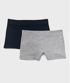 GEMO Boxer uni en maille côtelée fille (lot de 2) Multicolore