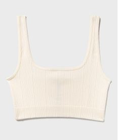 GEMO Brassière en maille côtelée à bretelles large fille Beige