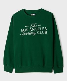 sweat avec broderies sur le buste fille vert standard sweatsI887101_3