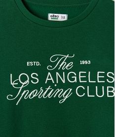 sweat avec broderies sur le buste fille vert standard sweatsI887101_4
