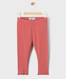 GEMO Legging en maille côtelée avec bas froncé bébé fille Rose