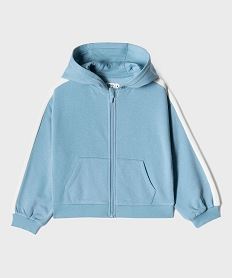 sweat a capuche et fermeture zippee fille bleu standard sweatsI890701_2