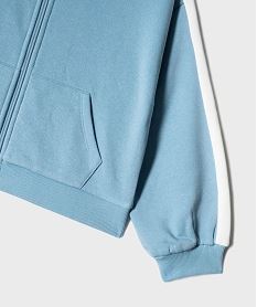 sweat a capuche et fermeture zippee fille bleu standard sweatsI890701_3