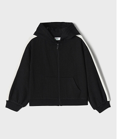 GEMO Sweat à capuche et fermeture zippée fille noir standard