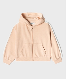 GEMO Sweat à capuche et fermeture zippée fille rose standard