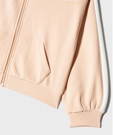 sweat a capuche et fermeture zippee fille rose standard sweatsI891101_2