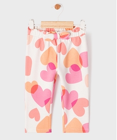 GEMO Pantalon en maille à motifs fleuris bébé fille blanc standard