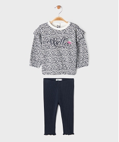 GEMO Ensemble 2 pièces sweat et legging bébé fille Bleu