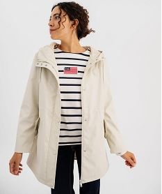 impermeable deperlant a capuche rayee femme - lulucastagnette beige manteauxI892501_3