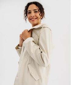impermeable deperlant a capuche rayee femme - lulucastagnette beige manteauxI892501_4