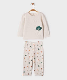 GEMO Pyjama 2 pièces en velours avec motifs légumes bébé Beige