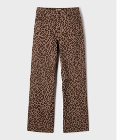 GEMO Pantalon straight imprimé léopard fille Multicolore