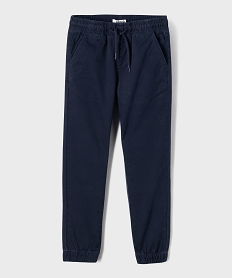 GEMO Pantalon jogger en toile de coton stretch garçon Bleu