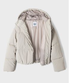 parka courte a capuche en matiere deperlante finition mate fille grisI897201_2
