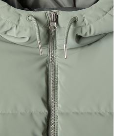 parka courte a capuche en matiere deperlante finition mate fille vertI897401_2