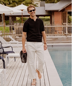 GEMO Pantalon chino coupe large homme Beige