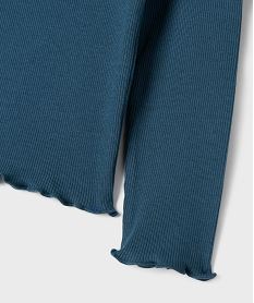 tee-shirt manches longues en maille cotelee fille bleu standard tee-shirtsI902401_3