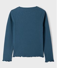 tee-shirt manches longues en maille cotelee fille bleu standard tee-shirtsI902401_4
