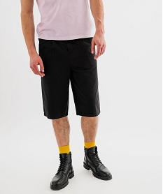 GEMO Bermuda chino regular en coton uni homme noir standard