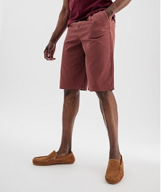 GEMO Bermuda chino regular en coton uni homme Orange
