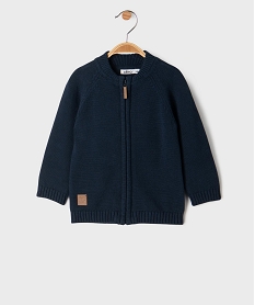 GEMO Gilet zippé à col rond en coton bébé navy