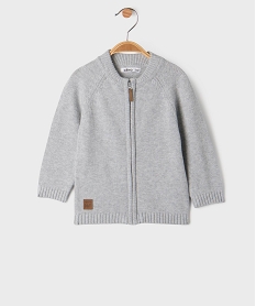 GEMO Gilet zippé à col rond en coton bébé Gris