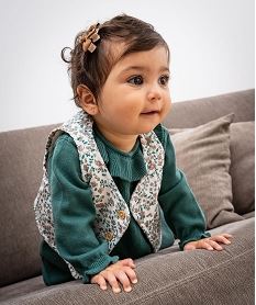 GEMO Gilet sans manches réversible coupe courte bébé fille Blanc