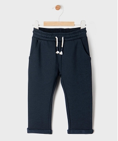 GEMO Pantalon en maille avec taille élastique et revers bébé fille Bleu